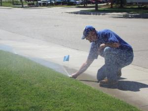 Our Plano Sprinkler Repair team adjusts each pop up head individually